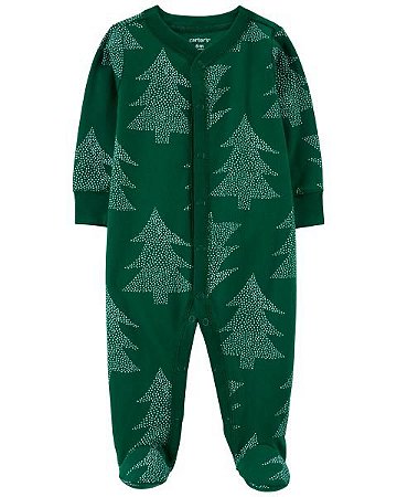 Pijama com pezinho Árvore Natal Verde - 9m (6 a 9 meses) - Carter's