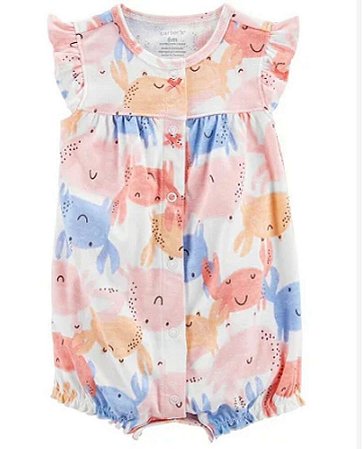 Romper Caranguejo Rosa - 9m (6 a 9 meses) - Carter's