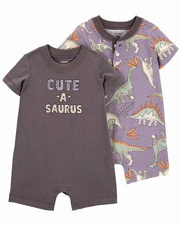 Kit 2 Rompers Dino Cute - 24m (18 a 24 meses) - Carter's