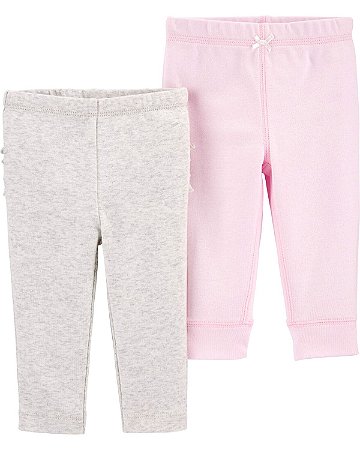 Kit 2 Calças Rosa/Cinza - RN - Carter's