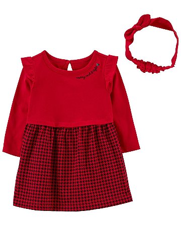 Vestido Vermelho Merry and Bright - 18m (12 a 18 meses) - Carter's