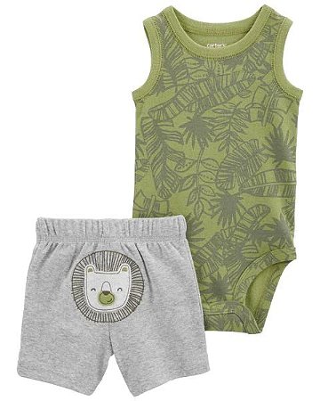 Conjunto 2 peças Folhas Verde Leão - 3m (1 a 3 meses) - Carter's