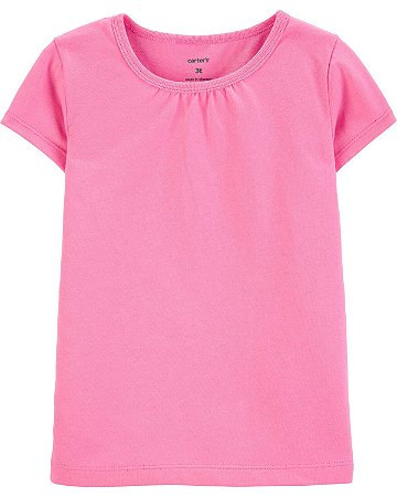 Camiseta Manga Curta Rosa - 2T (2 a 3 anos) - Carter's