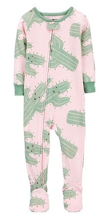 Pijama com pezinho Rosa Cactos - 3T (3 a 4 anos) - Carter's