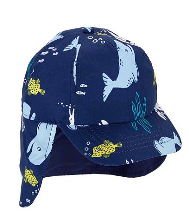 Boné com proteção Baleia Azul - 12 a 24 meses - Carter's