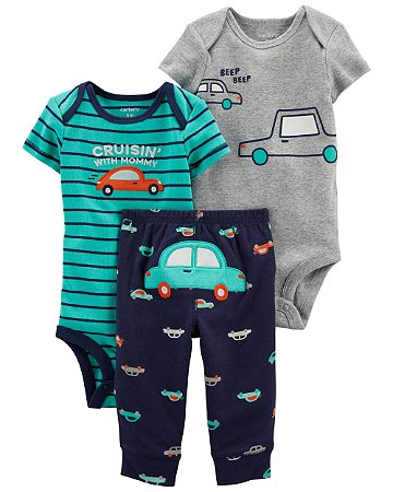 Conjunto 3 Peças Carros - RN - Carter's