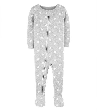 Pijama com pezinho Poa Cinza - 2T (2 a 3 anos) - Carter's