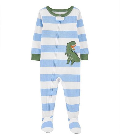 Pijama com pezinho listrado Jacaré - 24m (18 a 24 meses) - Carter's