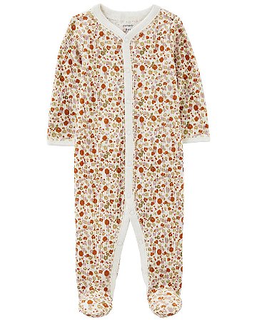 Pijama com pezinho Termal Flores - 3m (1 a 3 meses) - Carter's