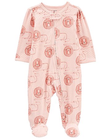 Pijama com pezinho Leão Rosinha - 6m (3 a 6 meses) - Carter's