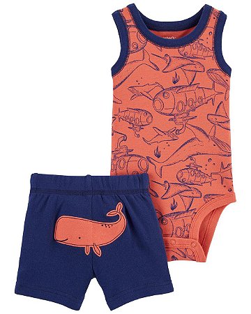 Conjunto 2 peças Baleia Coral - 24m (18 a 24 meses) - Carter's