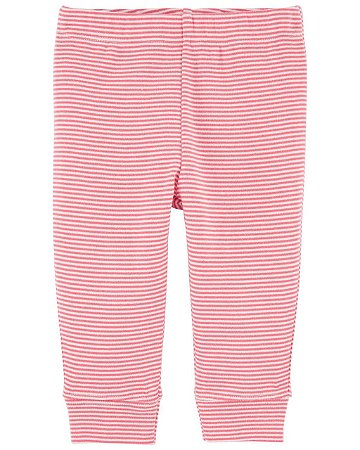 Calça Jogger Rosa Listrada - 3m (1 a 3 meses) - Carter's