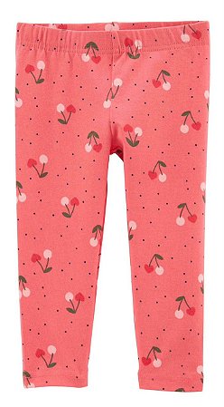Calça Legging Cereja Rosa - 24m (18 a 24 meses) - Carter's