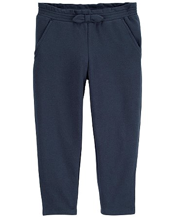 Calça Moletom Laço Azul Marinho - 18m (12 a 18 meses) - Carter's