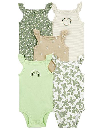 Kit Body 5 peças Alcinha Verdinho - 12m (9 a 12 meses) - Carter's