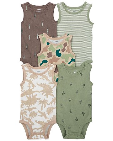 Kit Body 5 peças Cavado Exército/Dino - 24m (18 a 24 meses) - Carter's