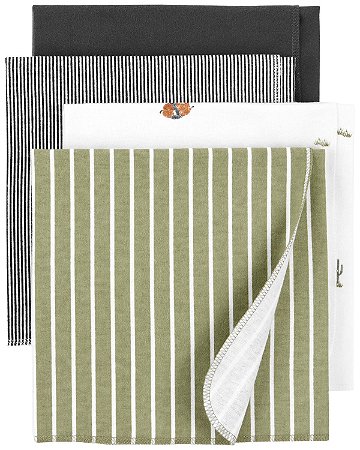 Kit Cueiro 4 peças Listrado Azul/Verde - Carter's