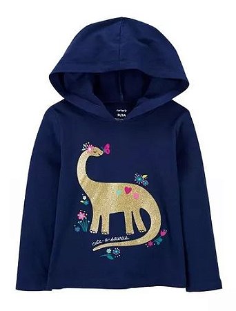 Camiseta Capuz Azul Marinho Dino - 24m (18 a 24 meses) - Carter's