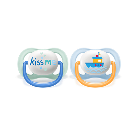 Chupeta Ultra Air Dupla 0 a 6 meses Navio/Kiss me - Philips Avent
