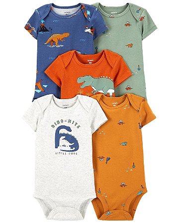 Kit Body 5 peças Colorido Dinossauros - 24m (18 a 24 meses) - Carter's