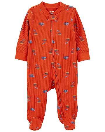 Pijama com pezinho Laranja Caminhões - RN - Carter's