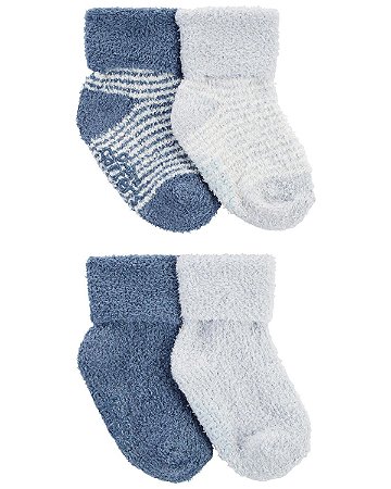 Kit 4 Meias Azul - 12 a 24 meses - Carter's