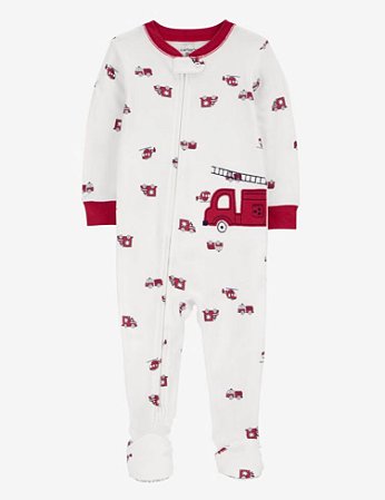 Pijama com pezinho Bombeiro - 12m (9 a 12 meses) - Carter's