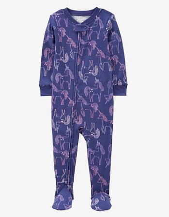 Pijama com pezinho Unicórnio Roxo - 2T (2 a 3 anos) - Carter's