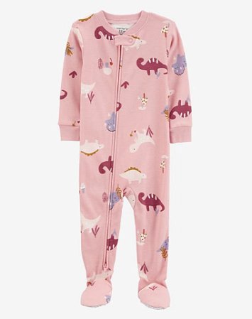 Pijama com pezinho Dino Rosa - 2T (2 a 3 anos) - Carter's