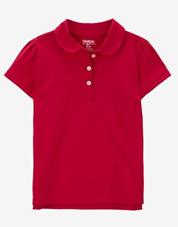 Camisa Polo Feminina Vermelha - 2T (2 a 3 anos) - Carter's