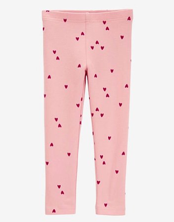 Calça Legging Rosa Coração Vermelho - 3T (3 a 4 anos) - Carter's