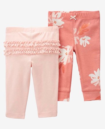 Kit 2 Calças Rosa Sunshine - 3m (1 a 3 meses) - Carter's