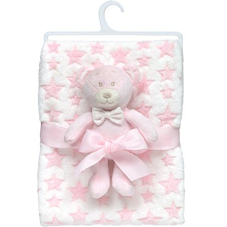 Mantinha com Ursinho Soninho Rosa - Buba