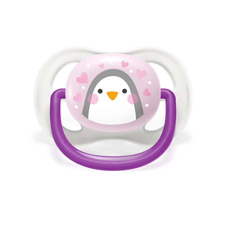 Chupeta Ultra Air Individual Roxa Pinguim 0 a 6 meses - Philips Avent