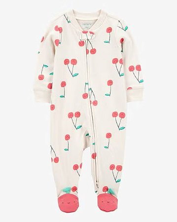 Pijama com pezinho Branco Cereja - RN - Carter's