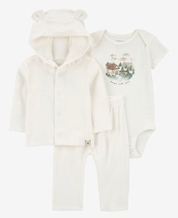 Conjunto 3 peças Home With You - 12m (9 a 12 meses) - Carter's