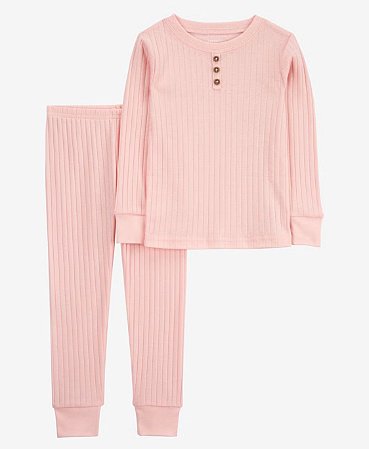 Pijama 2 peças canelado Rosinha - 24m (18 a 24 meses) - Carter's
