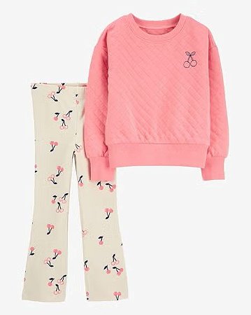 Conjunto 2 peças Flare Cereja Rosa - 3T (3 a 4 anos) - Carter's