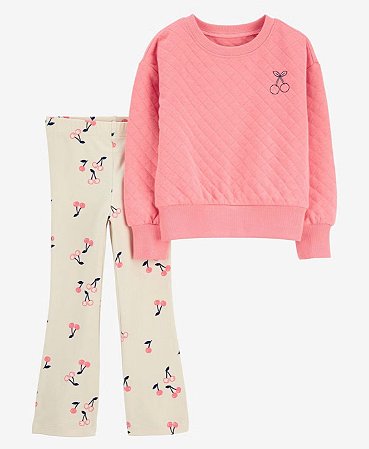 Conjunto 2 peças Flare Cereja Rosa - 9m (6 a 9 meses) - Carter's