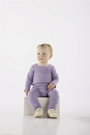 Conjunto Body e Calça em Ribana Sustentável Lilás - Tam M - Up Baby