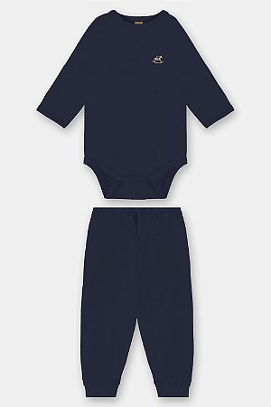 Conjunto em Malha Térmica Azul Escuro - Tam G - Up Baby
