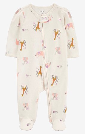 Pijama com pezinho Elefante/Girafa - 9m (6 a 9 meses) - Carter's