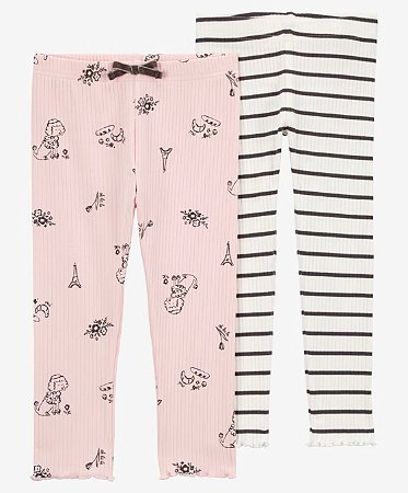 Kit 2 Calças Rosinha/Listrada - 24m (18 a 24 meses) - Carter's