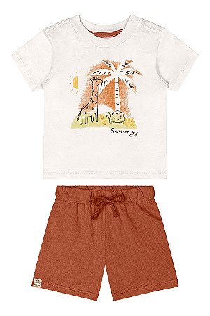 Conjunto Rustico Marrom Girafa - Tam P - Quimby