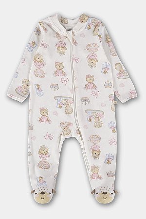 Macacão Manga Longa Ursinho Coroa - Tam P - Up Baby