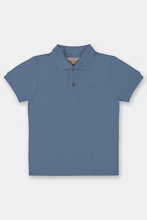 Camisa Polo em Suedine Azul Captains - Tam 4 - Up Baby