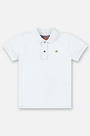 Camisa Polo em Suedine Branco - Tam 1 - Up Baby