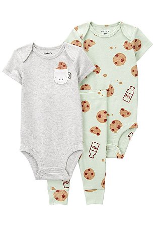 Conjunto 3 peças Cookies - 6m (3 a 6 meses) - Carter's