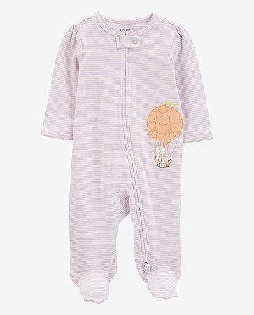 Pijama com pezinho Roxo Balão - 3m (1 a 3 meses) - Carter's