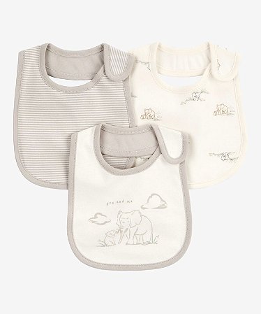 Kit 3 Babadores Tecido Elefante - Carter's
